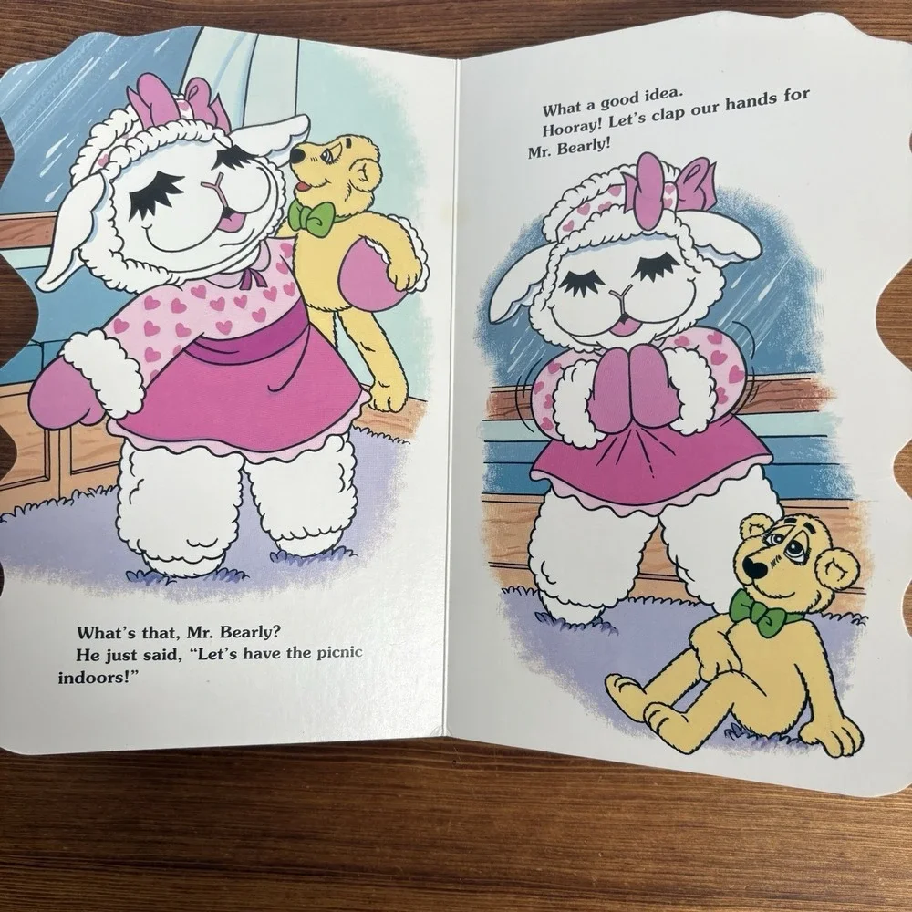 1996 Baby Lamb Chop & Friends The Picnic Surprise Golden Books Shaped Board Book